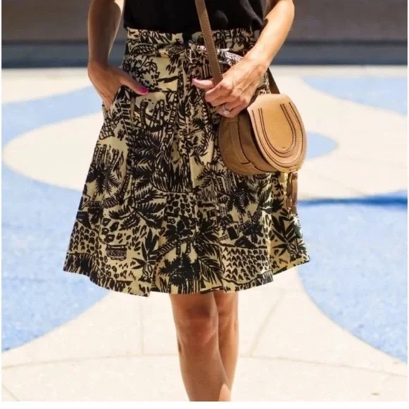 ANTHROPOLOGIE COREY LYNN CALTER | Palm Garden Paper Bag Skirt. Sz. 10 - Picture 1 of 9